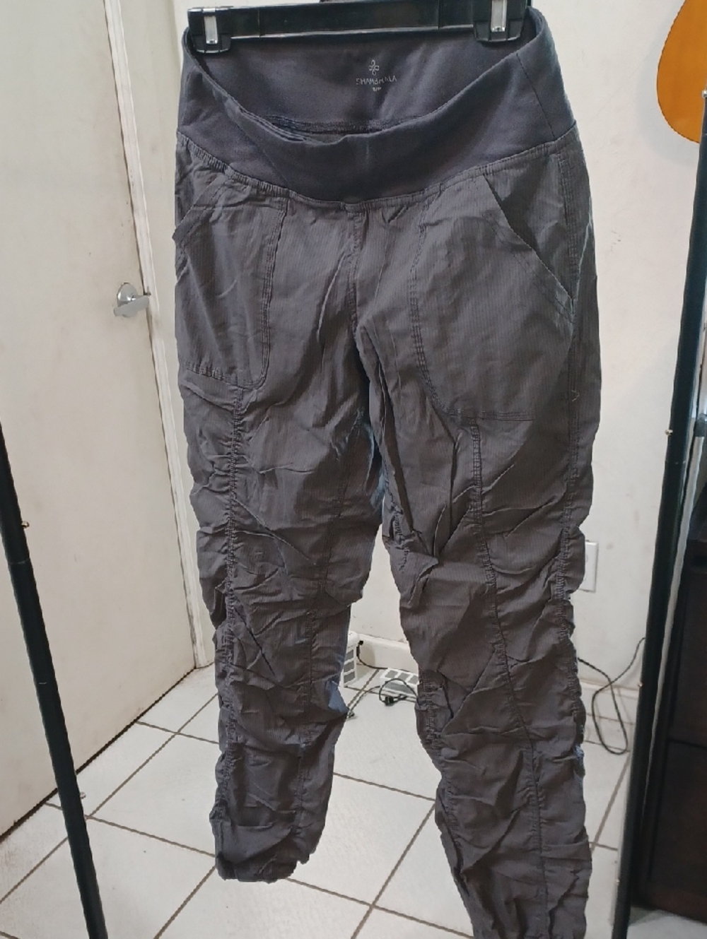 Chantelle Gray Ruched Waist Track Joggers
